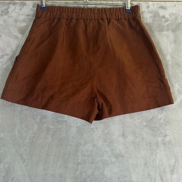 Wilfred brown linen pleated tailored shorts - Picture 4 of 9
